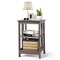 Modern End Table with Double Shelf Storage and Round Corner Design